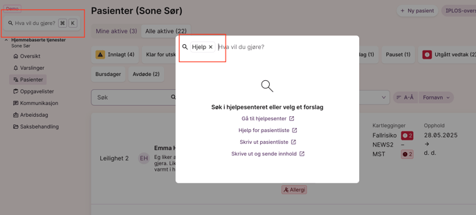 Finn artiklene til hjelpesenteret 